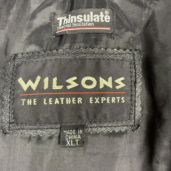 Wilsons Leather Experts Men's XLT Thinsulate 3M Heavy Zip Jacket Black‎ VTG - Picture 11 of 15